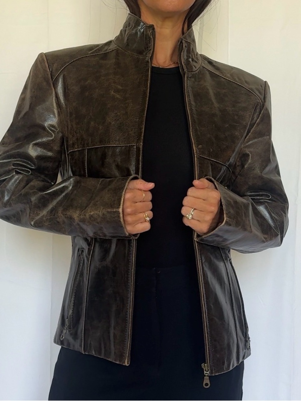 Brown Distressed 100% Genuine Leather Jacket